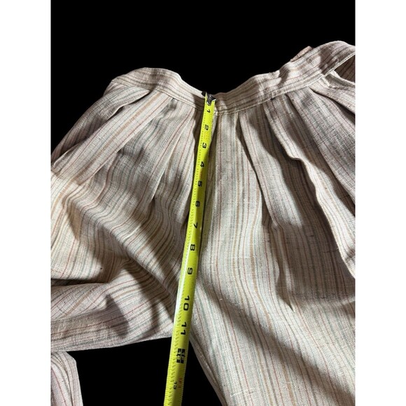 Vintage Cleveland 70s high waisted Wide Leg Slub cotton Striped Pants size 5 - Picture 5 of 14